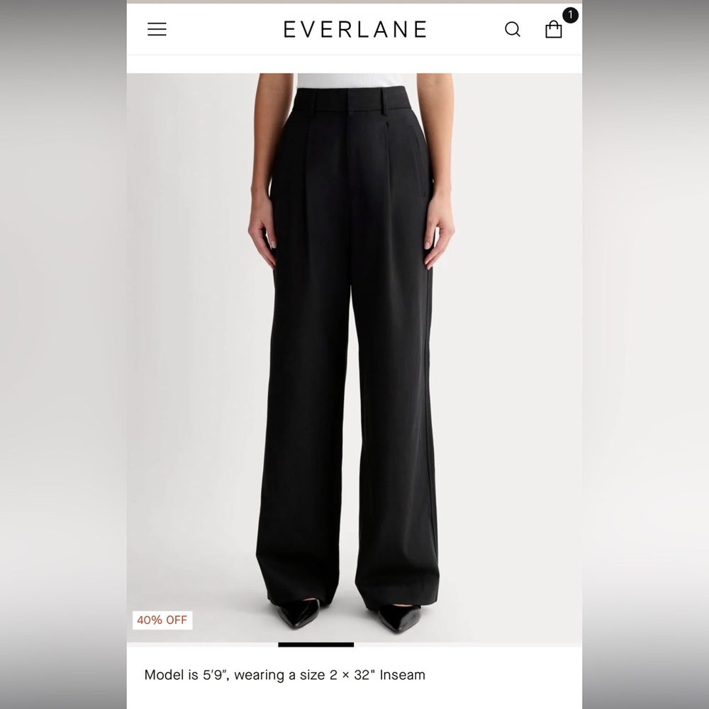 Everlane Black Wide-Leg Trousers